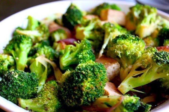 Broccoli with Szechuan Sauce.