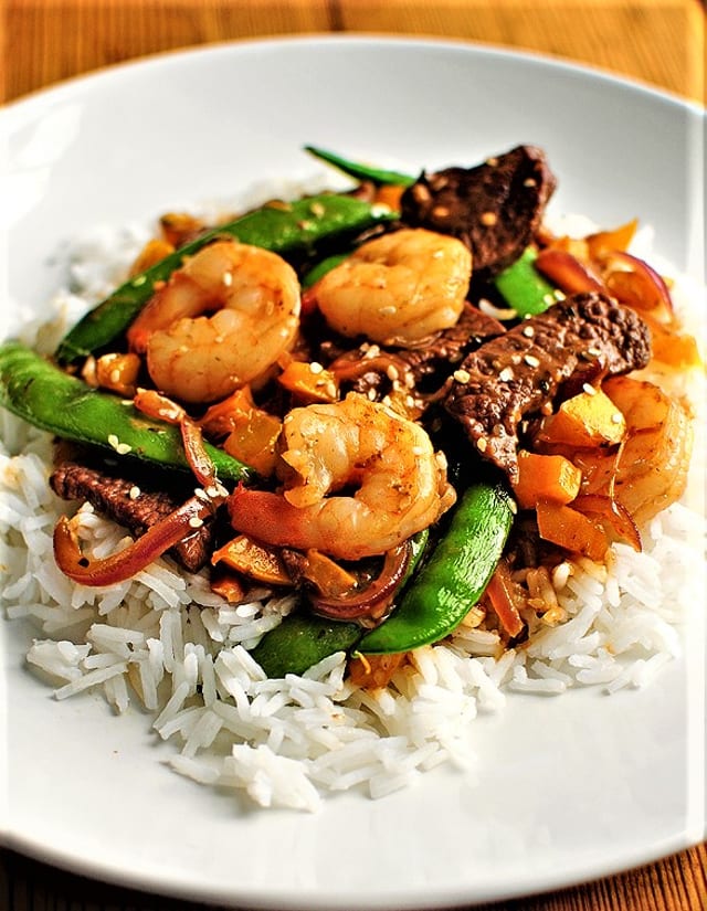 17. Mandarin Combination (Shrimp Beef Chicken).