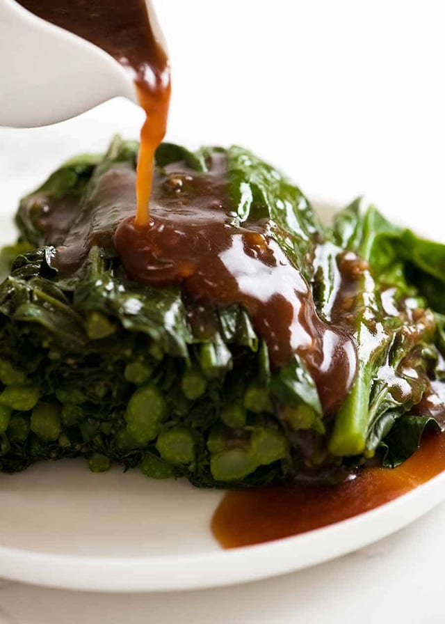Broccoli with Brown Sauce.