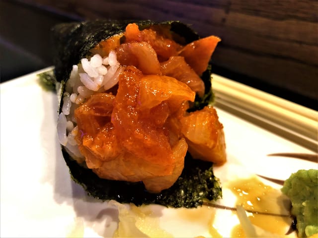 Spicy Yellowtail Hand Roll (1 Piece).
