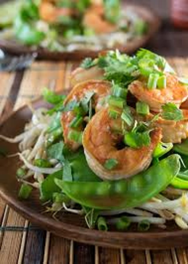 21. Shrimp with Snow Peas with Mixed Veggies.